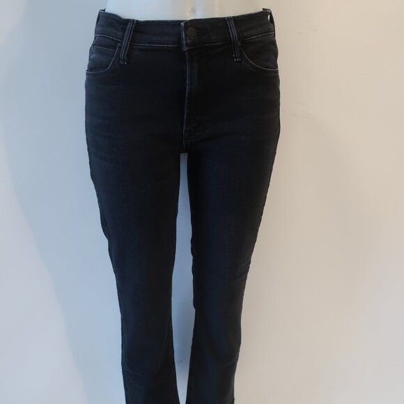 Women Mother Black Deep End Wash The Midrise Dazzler Ankle Denim Jeans 31 - Picture 3 of 13